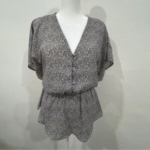 Leopard Print V-Neck Women's Top Modern Office Attire